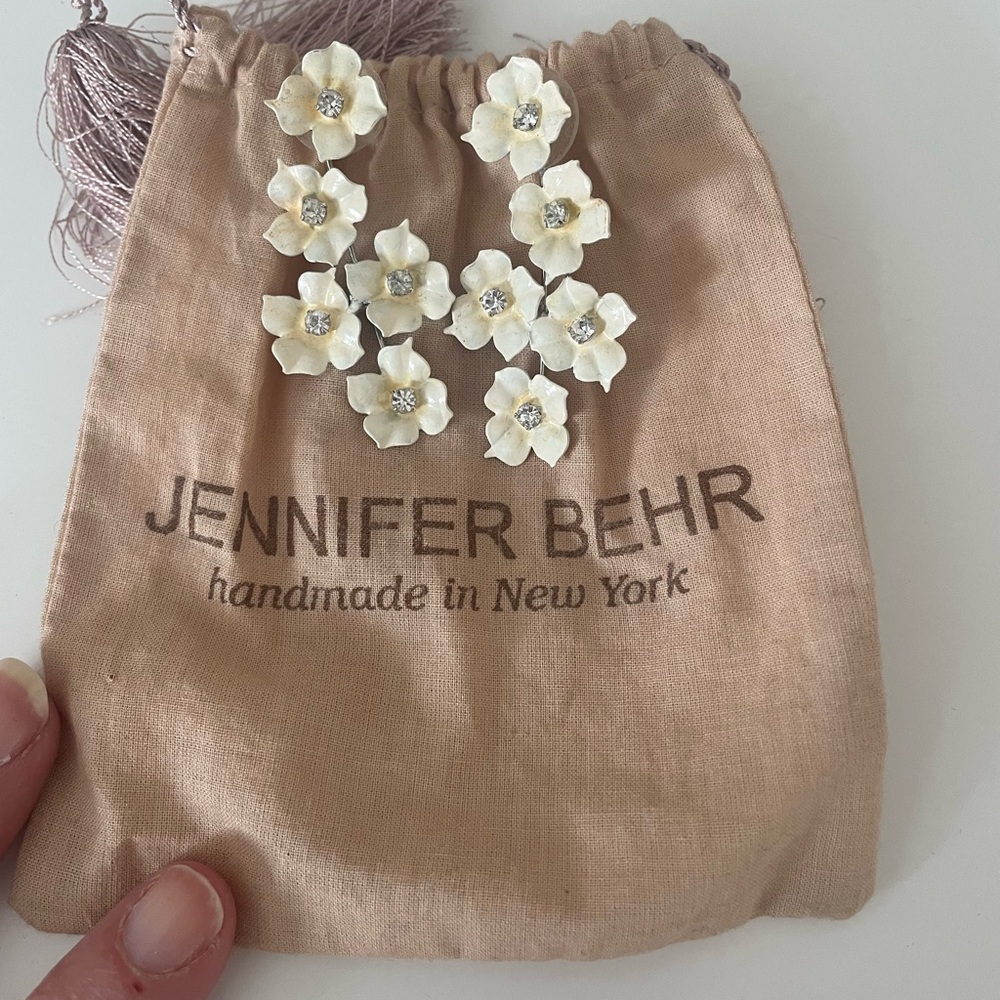 Jennifer Behr Cream Floral earrings
